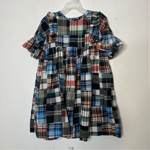 Southern Sunshine Patchwork Madras Plaid Cotton Preppy Ruffle Country Size 5
